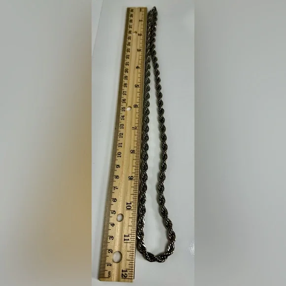 Vintage Avon Silver-tone Twisted Rope Chain Necklace, 23” Signed #1511 - Picture 9 of 9